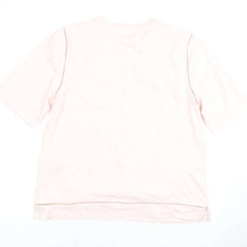 Marks and Spencer Pink Lace Accent Women's Short Sleeve Top
