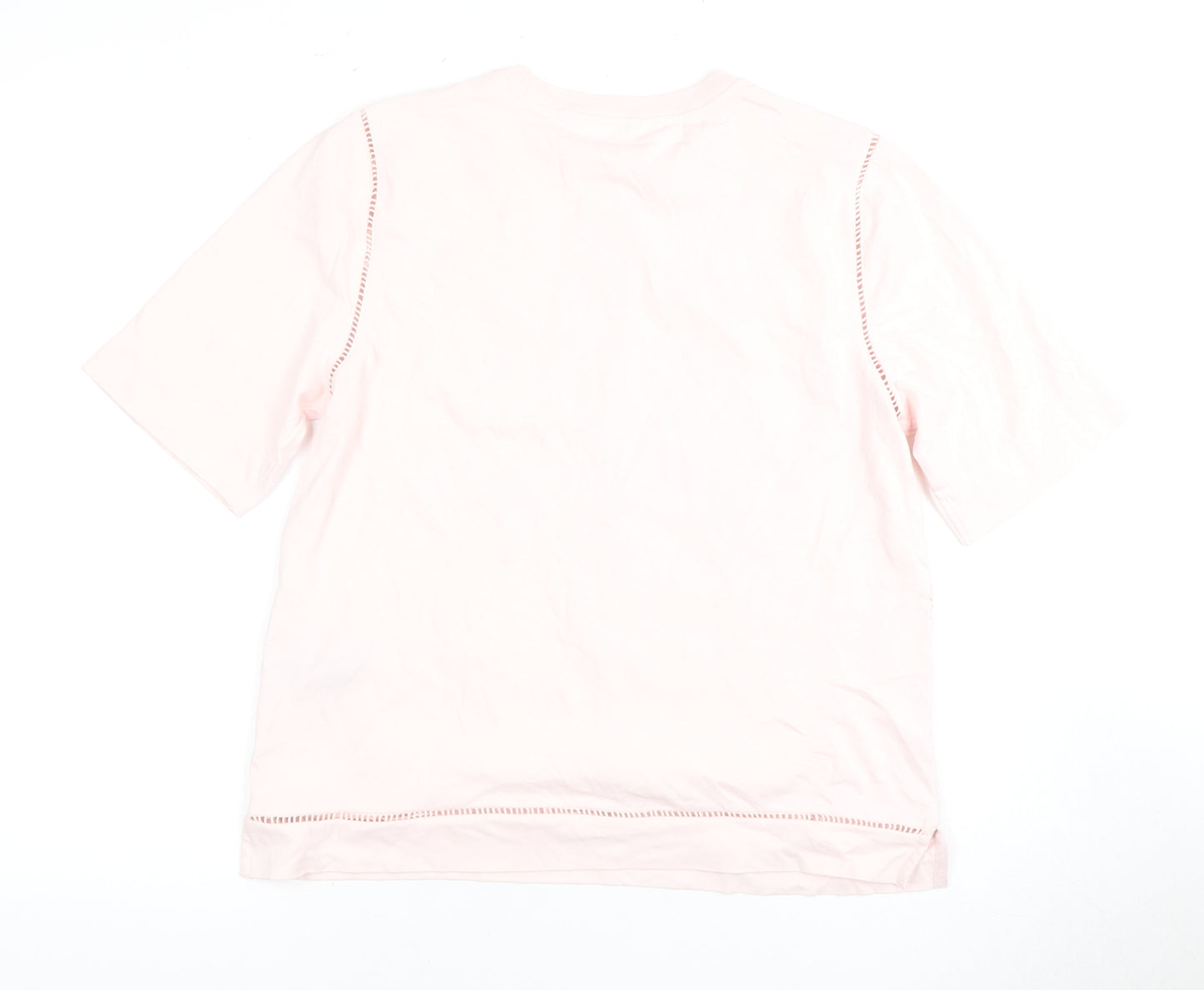 Marks and Spencer Pink Lace Accent Women's Short Sleeve Top