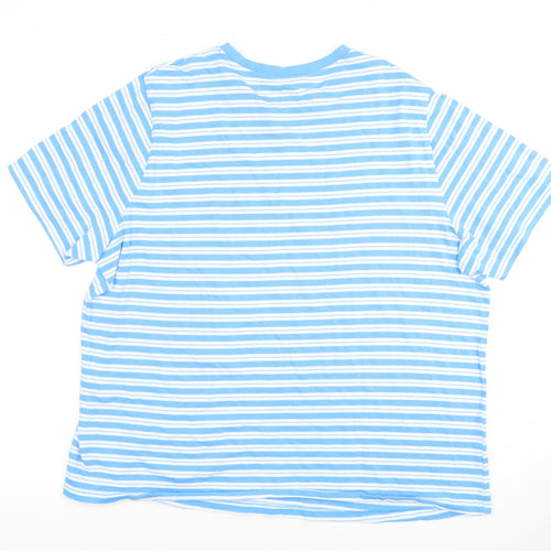 Marks and Spencer Women Blue Striped T-Shirt Size 18