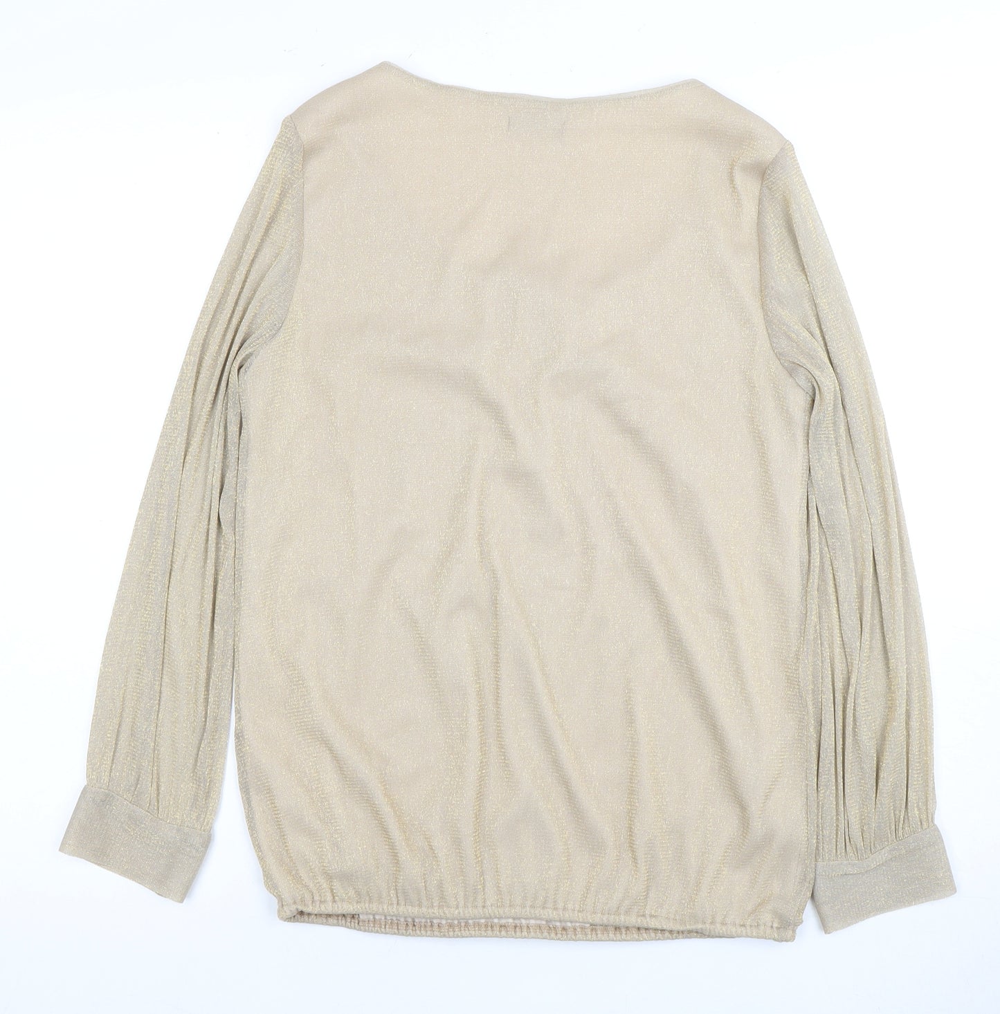 M&CO Women's Gold Long Sleeve Button Blouse Size 12