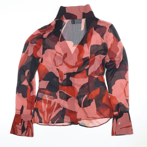 ASOS DESIGN Multicoloured Floral Blouse, UK 10, Long Sleeve