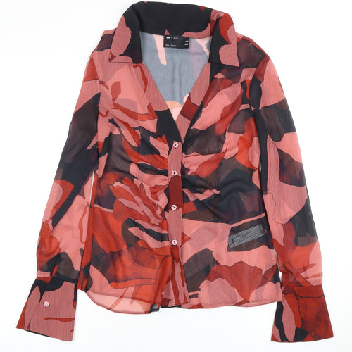 ASOS DESIGN Multicoloured Floral Blouse, UK 10, Long Sleeve