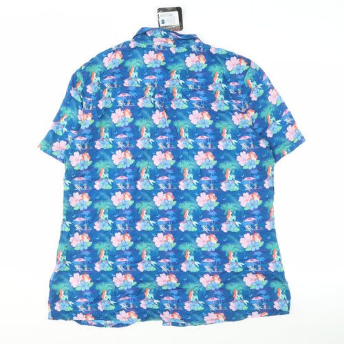 Disney Princess Beach Shirt Blue 2XL Unisex Short Sleeve