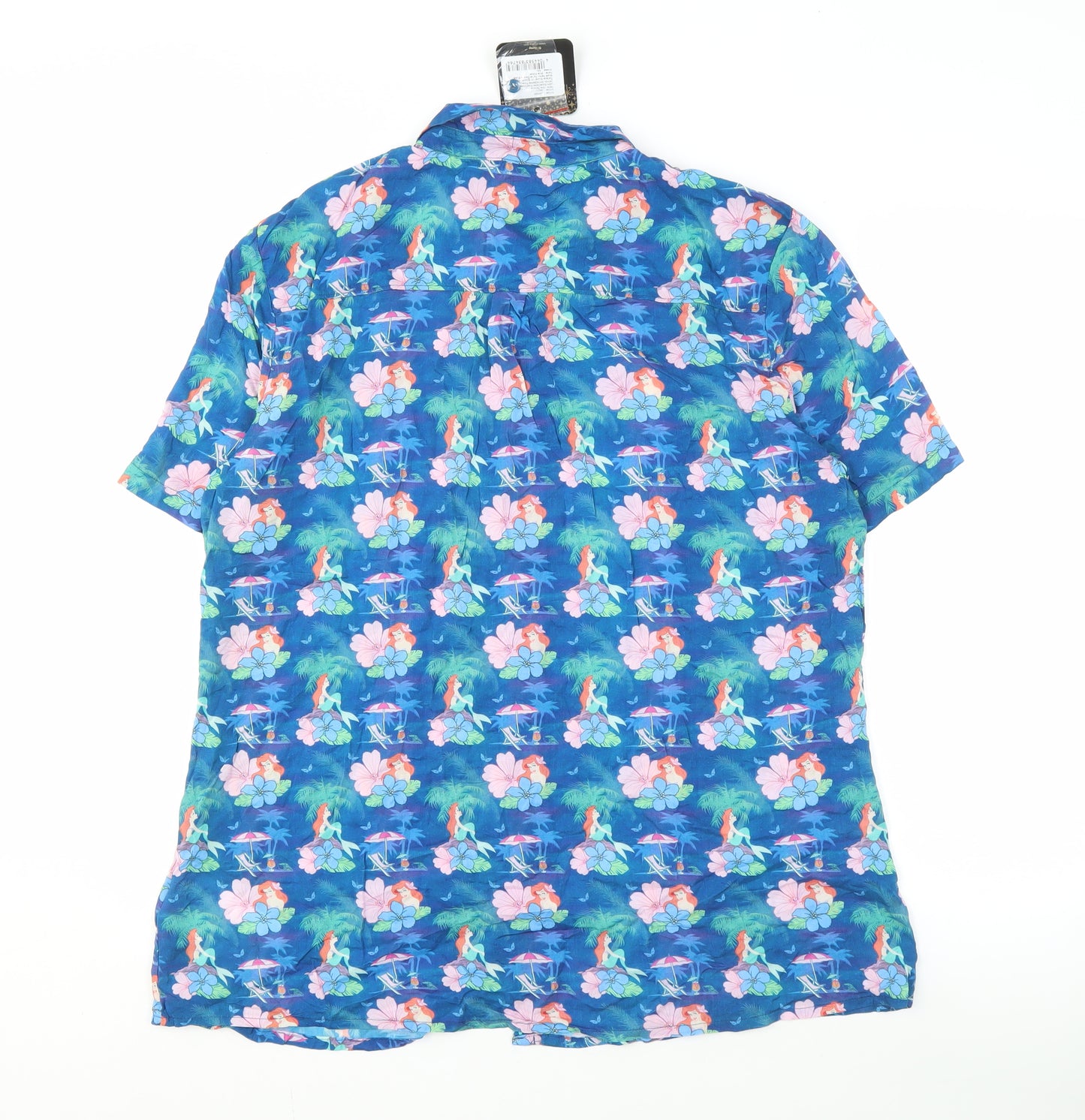 Disney Princess Beach Shirt Blue 2XL Unisex Short Sleeve