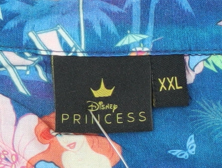 Disney Princess Beach Shirt Blue 2XL Unisex Short Sleeve