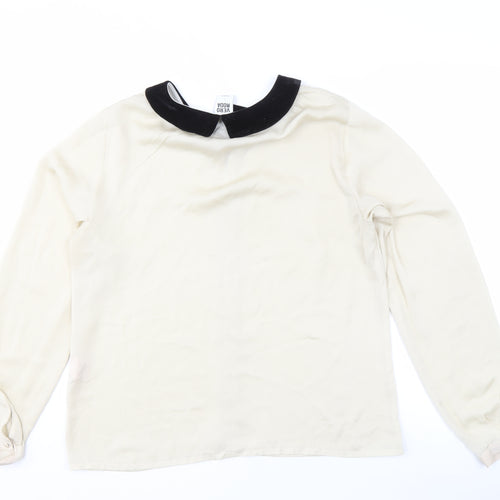 Vero Moda Women's Ivory Blouse, Size L, Collared, Casual