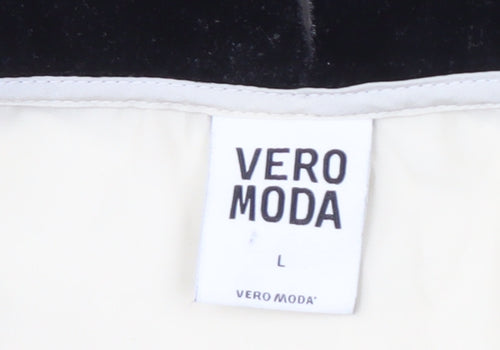 Vero Moda Women's Ivory Blouse, Size L, Collared, Casual