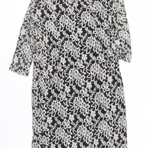 Joe Browns Women's Black Ivory Lace Sheath Dress Size 14