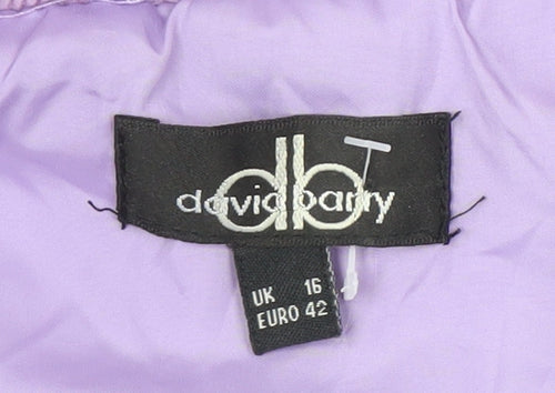 David Barry Women's Purple Quilted Waistcoat Size 16