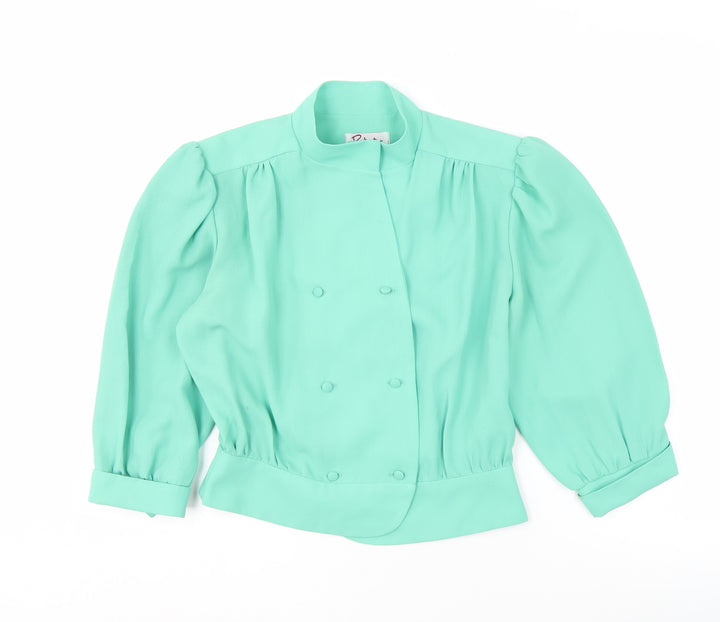 Berkertex Women's Green Blouse, Size 12, High Neck