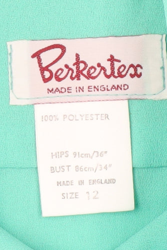 Berkertex Women's Green Blouse, Size 12, High Neck