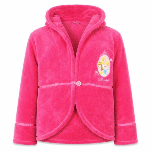 Disney Girls Pink Fleece Robe 7-8 Years with Princess Accents