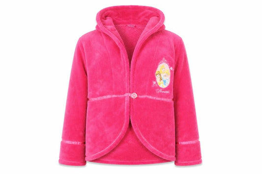Disney Girls Pink Fleece Robe 7-8 Years with Princess Accents