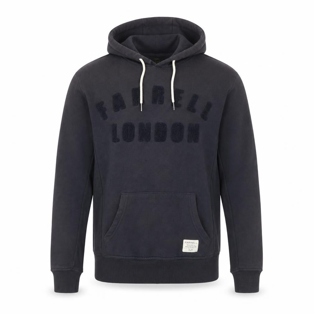 Front view of Farrell Men's Black S Pullover Hoodie with Logo