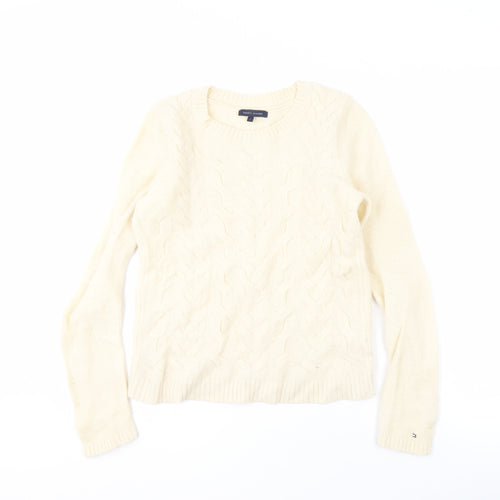 Tommy Hilfiger Ivory Cable-Knit Pullover Jumper S