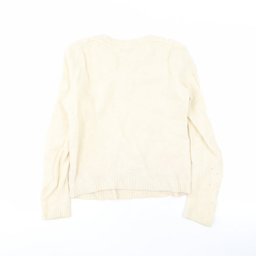 Tommy Hilfiger Ivory Cable-Knit Pullover Jumper S