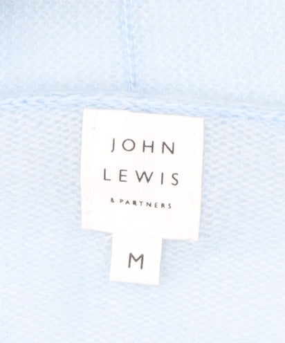 John Lewis Women's Blue Open Front Cardigan M 100% Cashmere