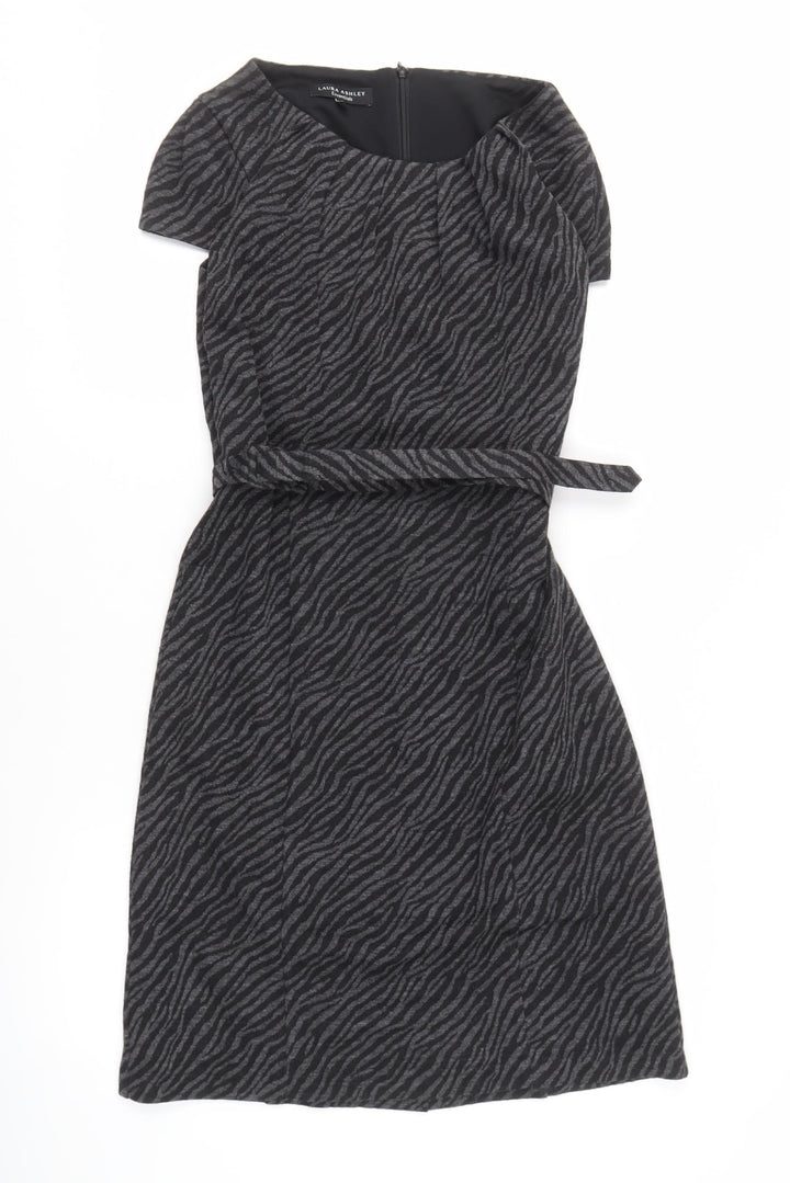 Laura Ashley Women's Black Animal Print Dress Size 12