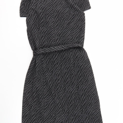 Laura Ashley Women's Black Animal Print Dress Size 12
