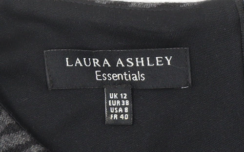 Laura Ashley Women's Black Animal Print Dress Size 12