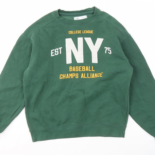 Zara Boys Green Graphic Print Sweatshirt 13-14 Years