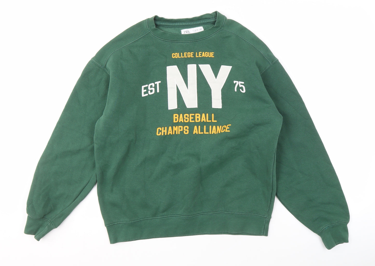 Zara Boys Green Graphic Print Sweatshirt 13-14 Years