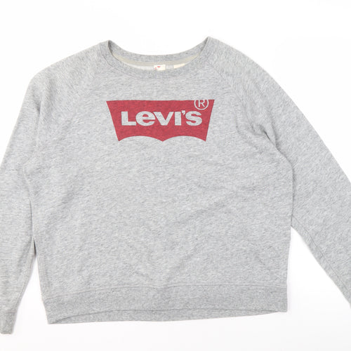 Levi's Men's Grey XL Pullover Sweatshirt - Logo Accent