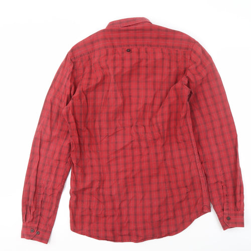 Louis Philippe Men's Red Check Extra Slim Fit Shirt