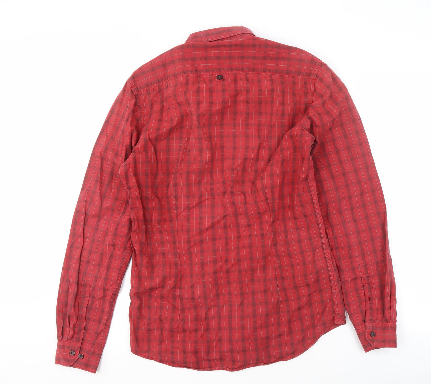 Louis Philippe Men's Red Check Extra Slim Fit Shirt