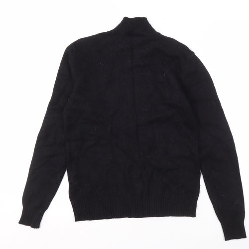 VILA Black Pullover Jumper M Unisex High Neck Knit