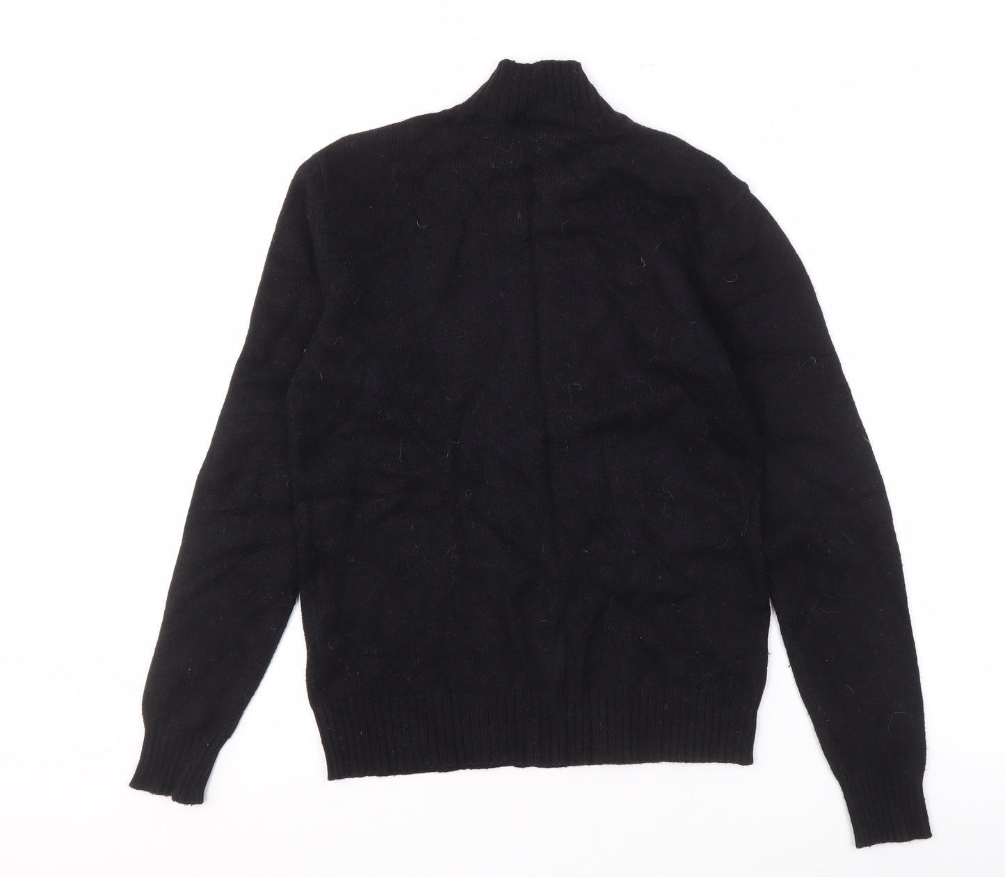 VILA Black Pullover Jumper M Unisex High Neck Knit