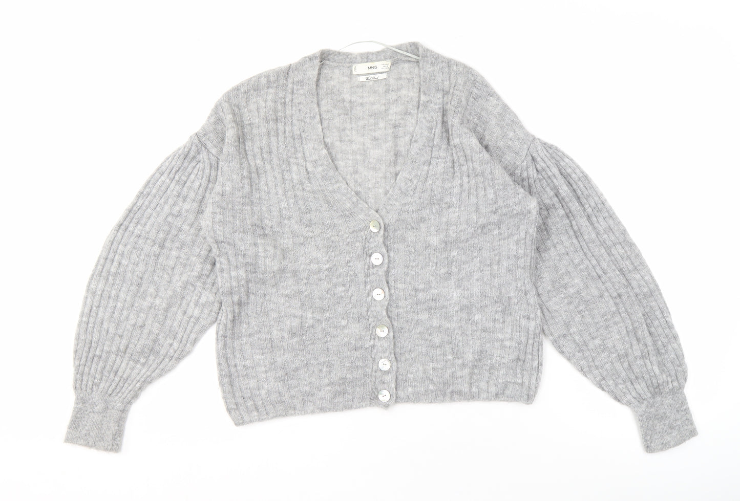 MNG Women's Grey Cardigan V-Neck M