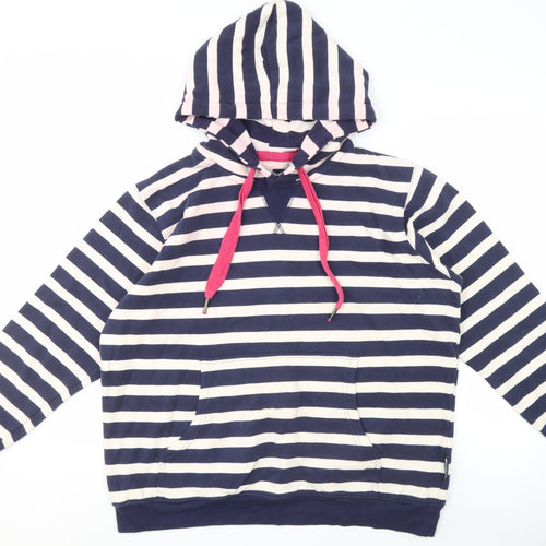 Mountain Warehouse Women's Blue Striped Pullover Hoodie Size 18