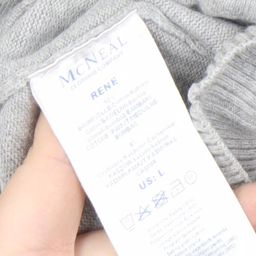 McNEAL Men's Grey V-Neck Pullover Jumper L
