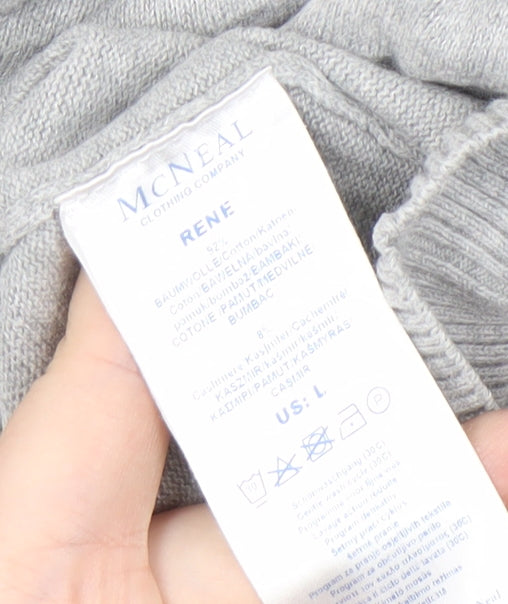 McNEAL Men's Grey V-Neck Pullover Jumper L