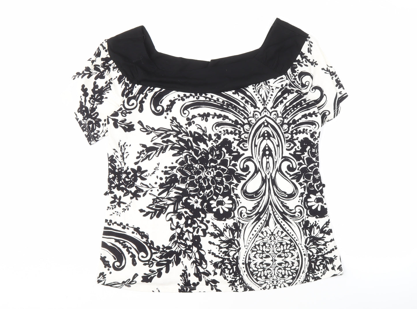 Wallis Women's Black & White Floral Blouse Size 18