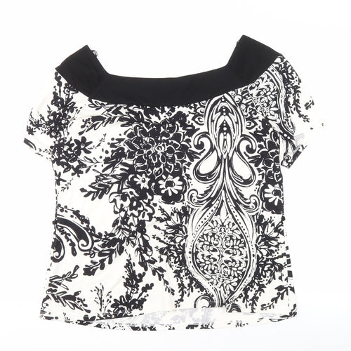 Wallis Women's Black & White Floral Blouse Size 18