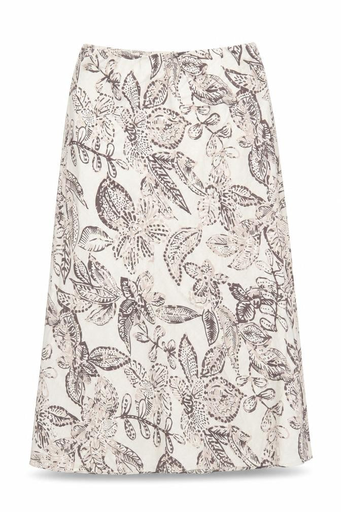 Front view of EWM Pure Classics Women's A-Line Floral Skirt