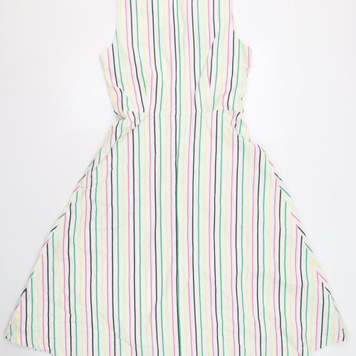 Crew Clothing Women's Multicoloured Striped Dress Size 8