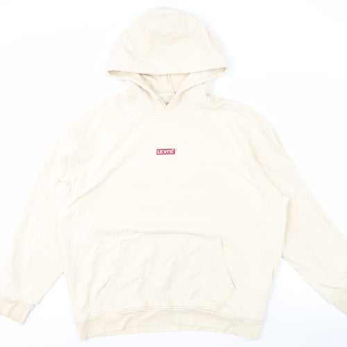 Levi's Men's Beige Hoodie, Size L, Relaxed Fit
