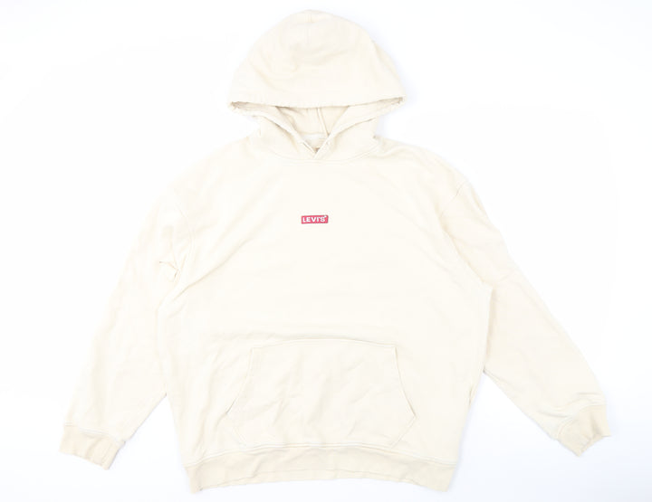 Levi's Men's Beige Hoodie, Size L, Relaxed Fit