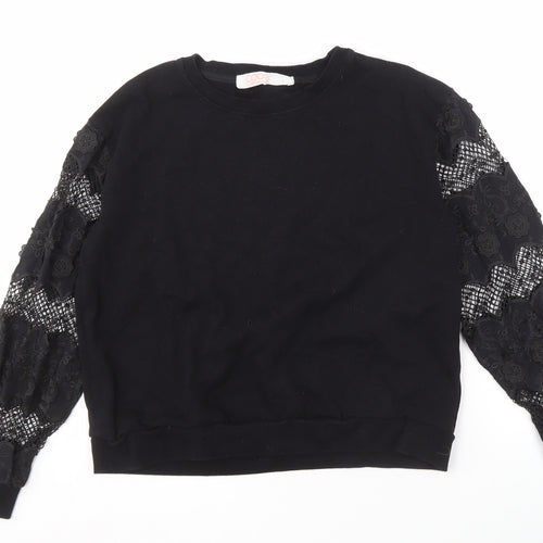Trelise Cooper Women's Black Pullover Sweatshirt Lace S