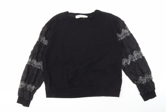 Trelise Cooper Women's Black Pullover Sweatshirt Lace S