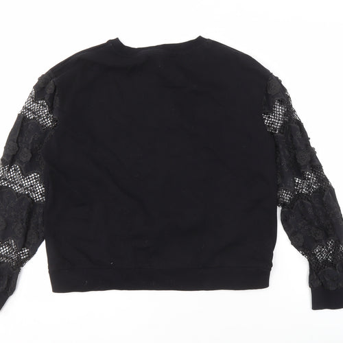 Trelise Cooper Women's Black Pullover Sweatshirt Lace S