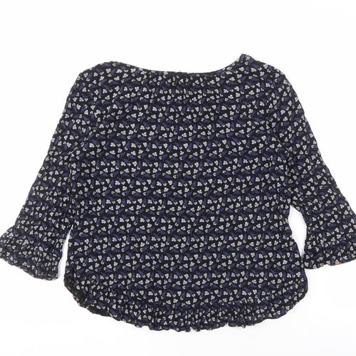 GAP Women’s Blue Floral Blouse, Size S, 3/4 Sleeve