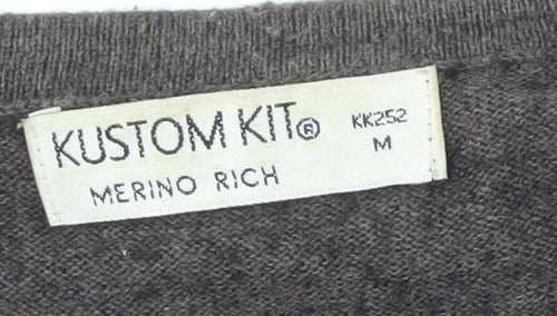 Kustom Kit Men's Grey V-Neck Pullover Jumper M