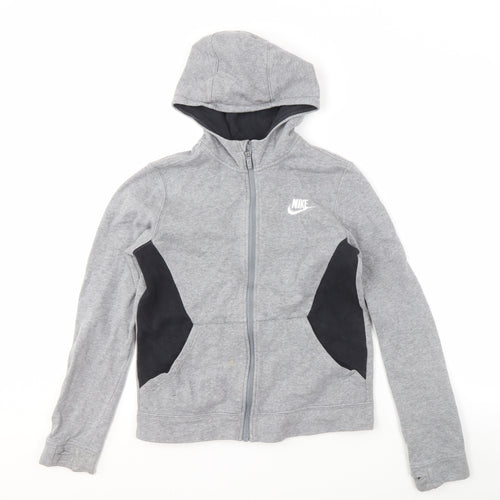 Nike Boys Grey Hoodie L Full Zip Colourblock