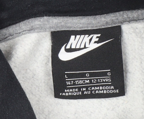 Nike Boys Grey Hoodie L Full Zip Colourblock