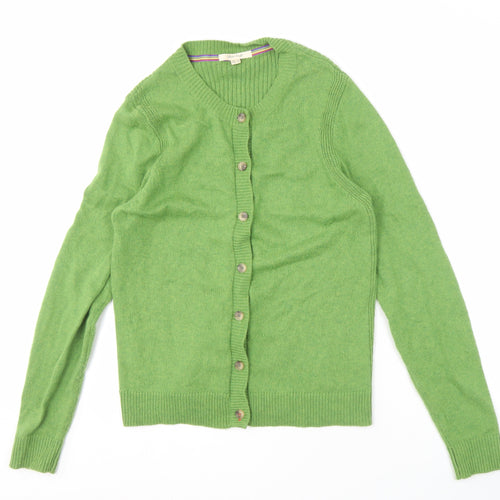 White Stuff Women's Green Cardigan, Size 12, Button Accent