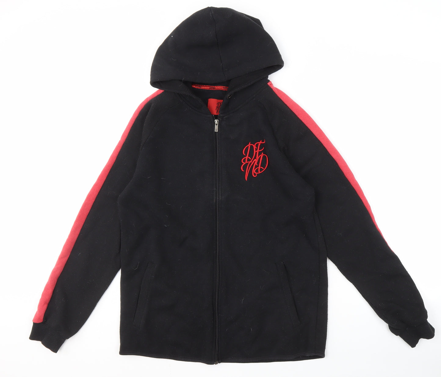 DFND Men's Black Full Zip Hoodie Size L with Logo